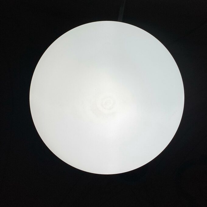 White glass pendant " Capsule " designed by Ross Lovegrove for Artemide. Italy 2010