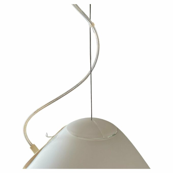 White glass pendant " Capsule " designed by Ross Lovegrove for Artemide. Italy 2010