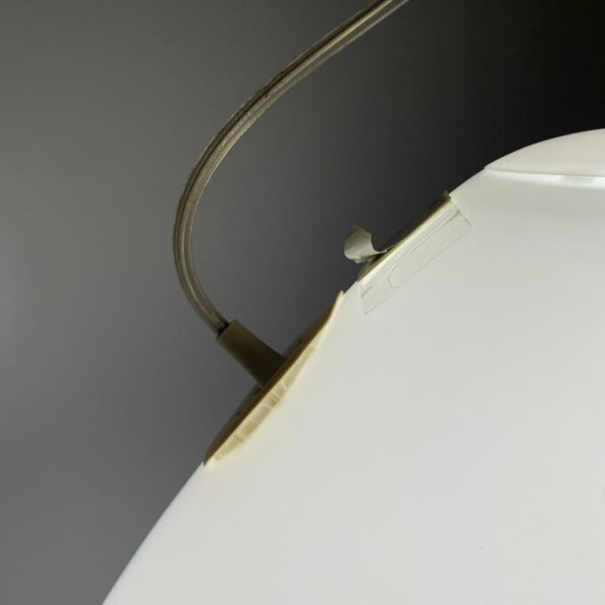 White glass pendant " Capsule " designed by Ross Lovegrove for Artemide. Italy 2010