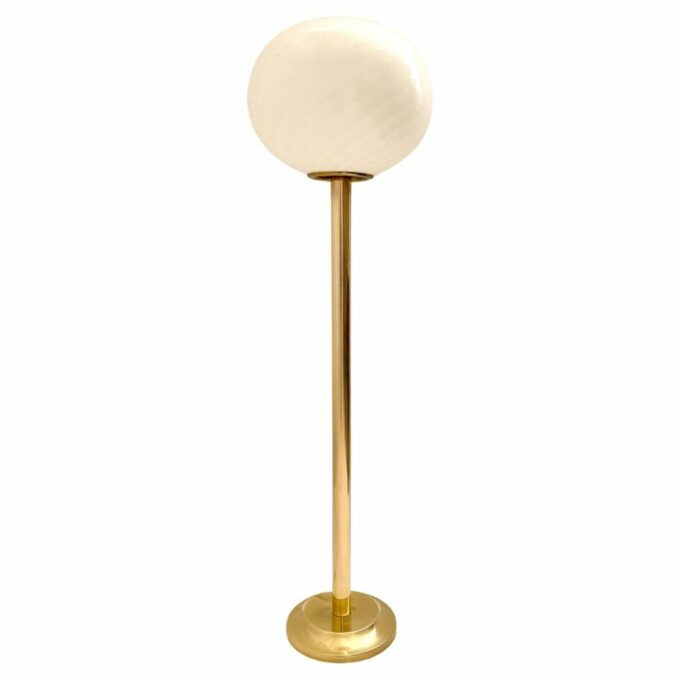 Midcentury Modern Brass and Murano Floor Lamp, Italy 1960s