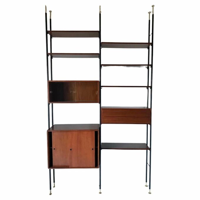 Adjustable Mid Century Modern Modular Wall Unit in scandinavian style, Italy 1960 's