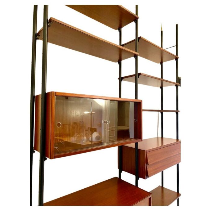 Adjustable Mid Century Modern Modular Wall Unit in scandinavian style, Italy 1960 's