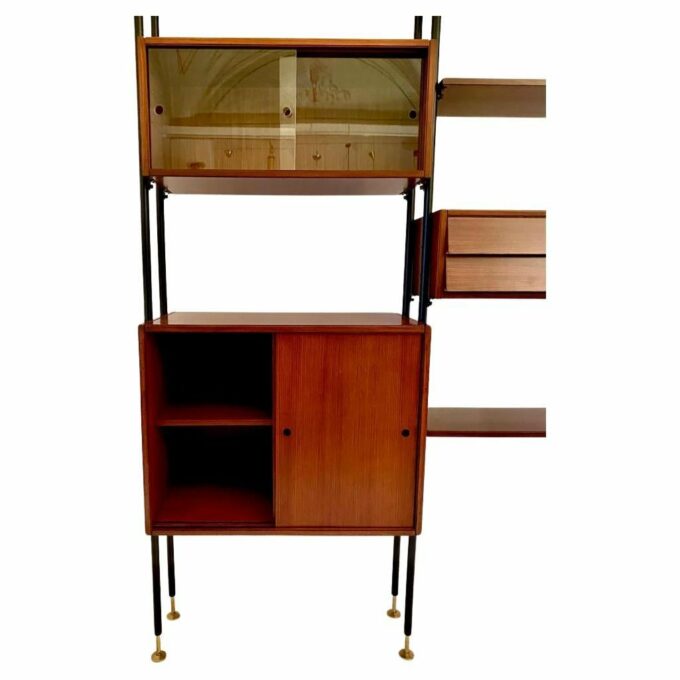 Adjustable Mid Century Modern Modular Wall Unit in scandinavian style, Italy 1960 's