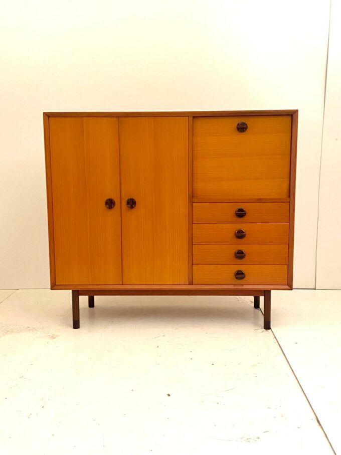 Mid century Modern, Beech wood cabinet, George Coslin for FARAM, Italy 1960 's