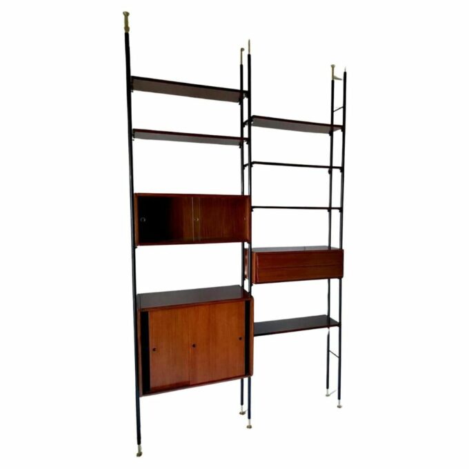 Adjustable Mid Century Modern Modular Wall Unit in scandinavian style, Italy 1960 's