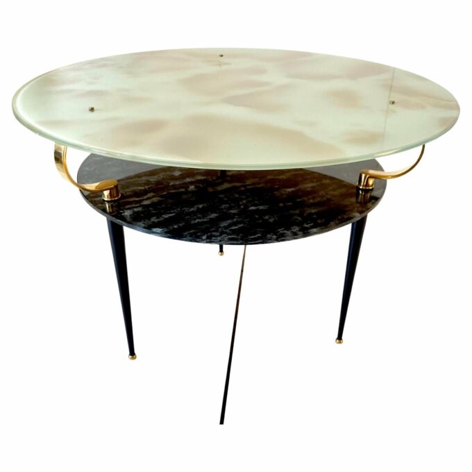 Mid Century Modern Glass Table in the style of Fontana Arte