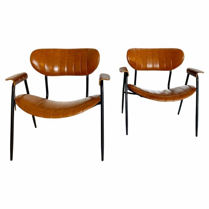 Mid Century Modern Lounge Chairs, set of two, Gastone Rinaldi