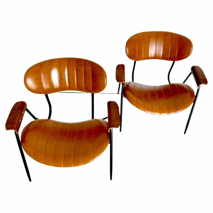 Mid Century Modern Lounge Chairs, set of two, Gastone Rinaldi