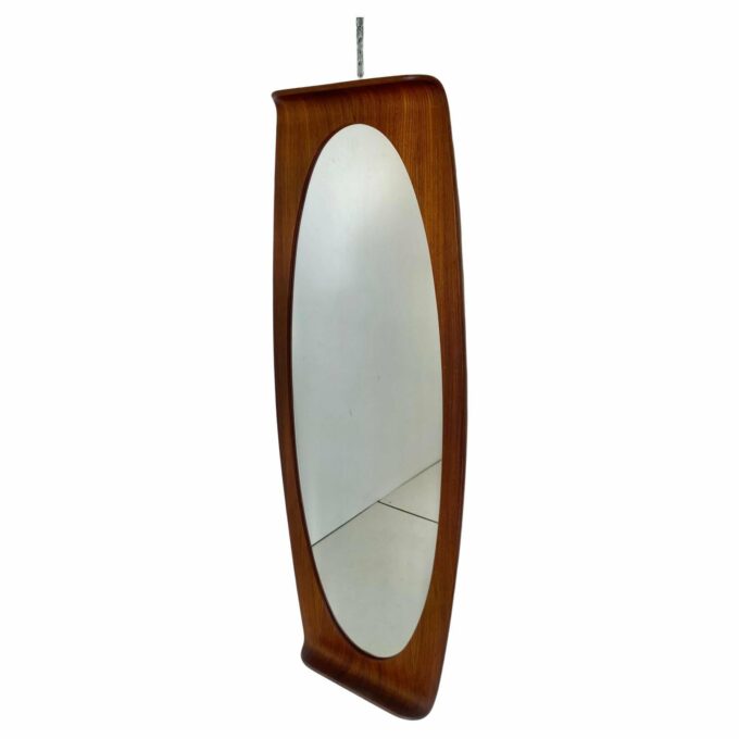 Mid Century Modern Wood Wall Mirror, Campo e Graffi