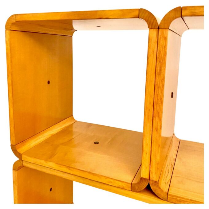 Italian Modern Modular Wood Bookcase, Carlo De Carli for FIARM