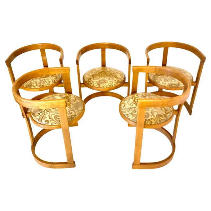 Mid Century Modern Bentwood Dining Chairs, set of five