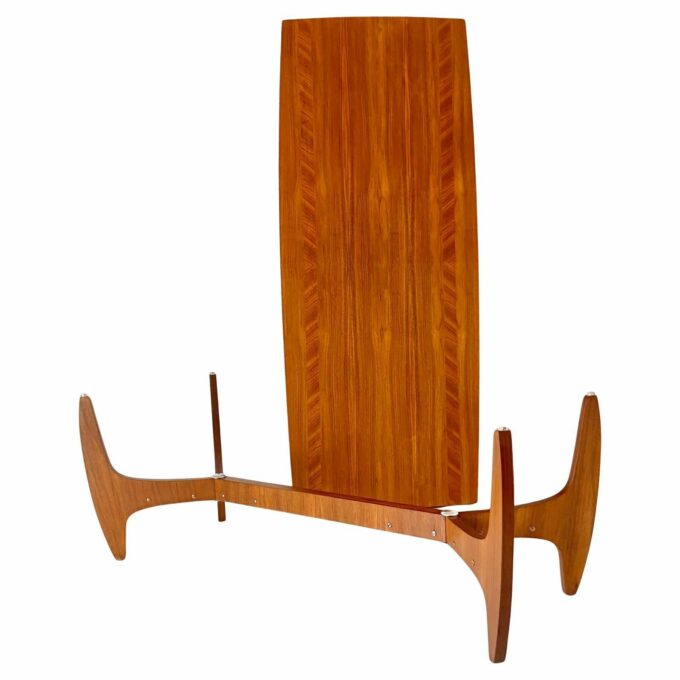 Midcentury Modern Big Wood Sofa Table, Italy 1960