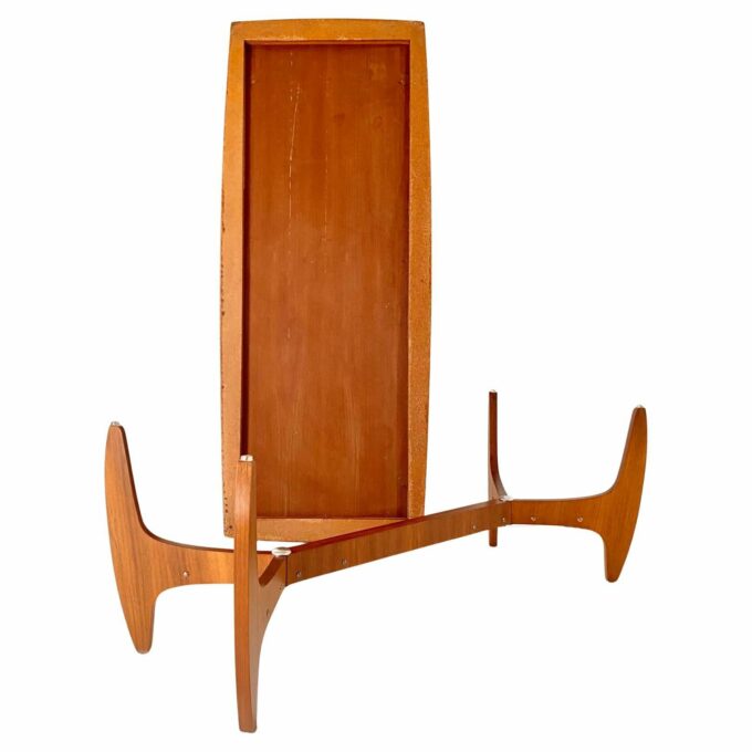 Midcentury Modern Big Wood Sofa Table, Italy 1960