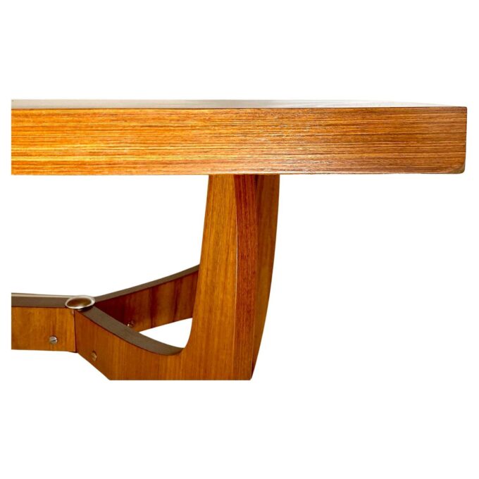 Midcentury Modern Big Wood Sofa Table, Italy 1960