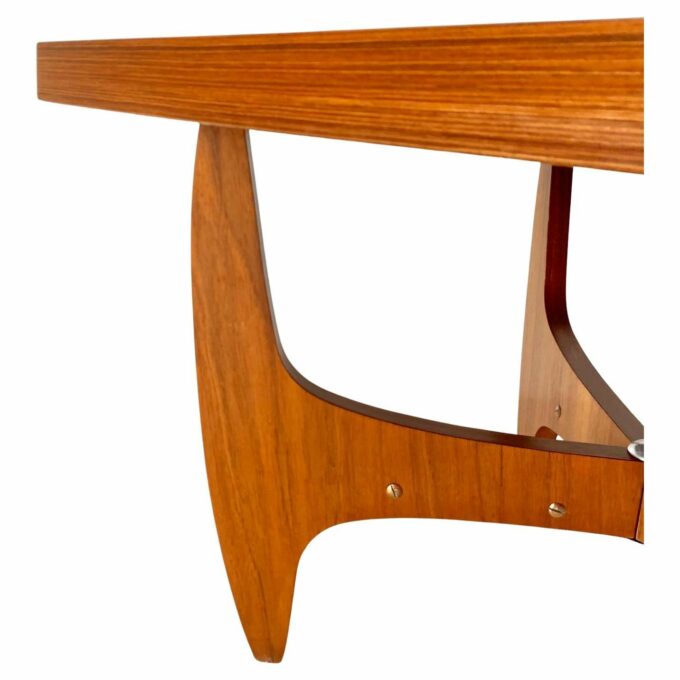 Midcentury Modern Big Wood Sofa Table, Italy 1960