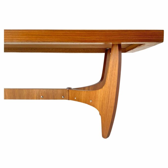 Midcentury Modern Big Wood Sofa Table, Italy 1960