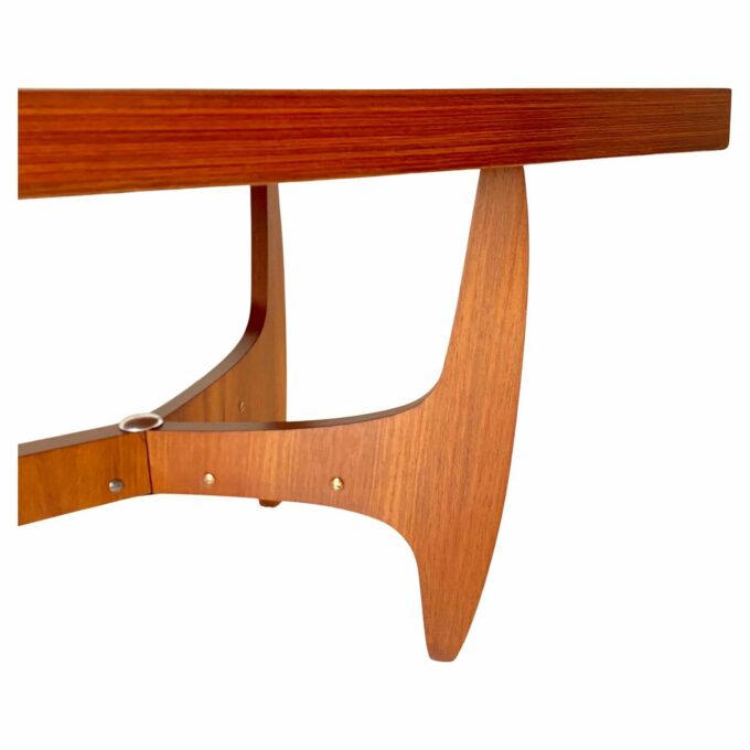 Midcentury Modern Big Wood Sofa Table, Italy 1960