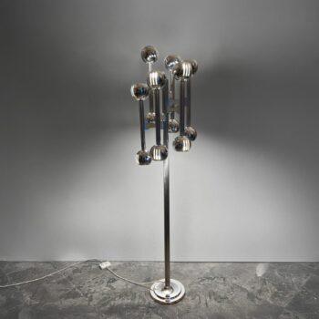 Space Age Chromed Floor Lamp, Italy 1970