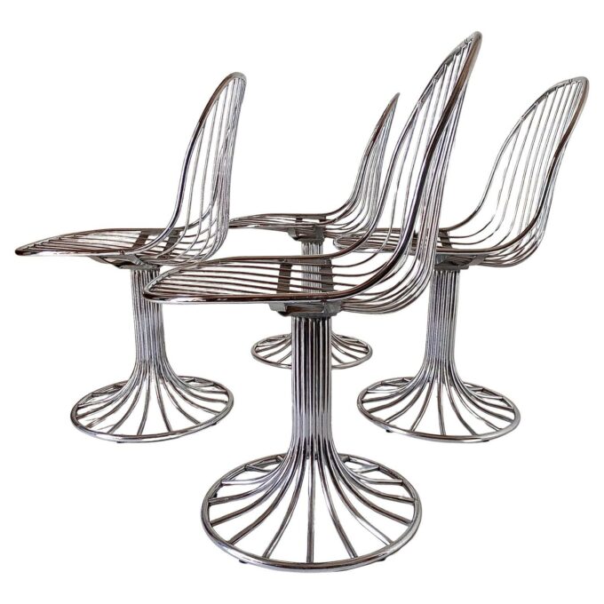 Space Age Dining " Margot " Chairs, Gastone Rinaldi for RIMA,