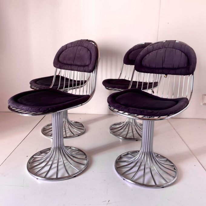 Space Age Dining " Margot " Chairs, Gastone Rinaldi for RIMA,