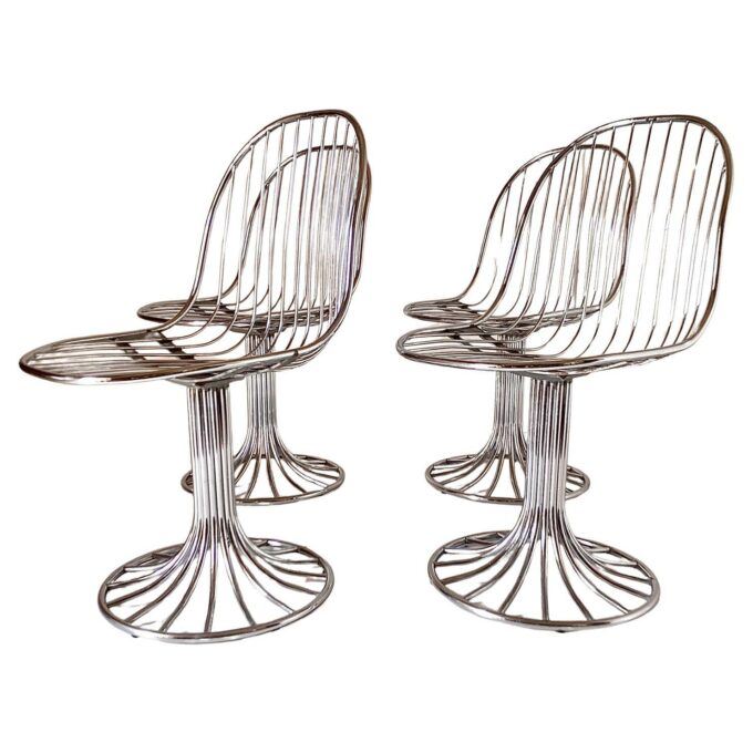 Space Age Dining " Margot " Chairs, Gastone Rinaldi for RIMA,