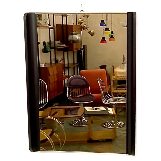 Midcentury Modern Barber Shop Wall Mirror, Italy 1970