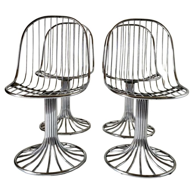 Space Age Dining " Margot " Chairs, Gastone Rinaldi for RIMA,