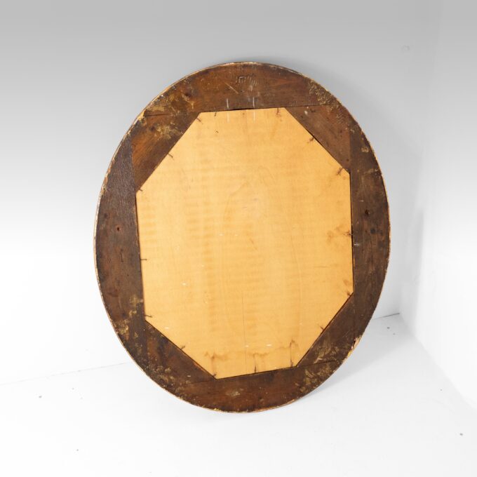 19th Century Italian Golden Wood Oval Mirror - Image 10