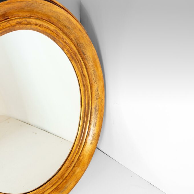 19th Century Italian Golden Wood Oval Mirror - Image 5