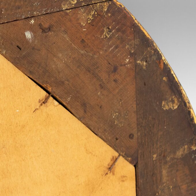 19th Century Italian Golden Wood Oval Mirror - Image 8