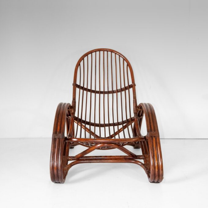 Bamboo Armchair in the style of Tito Agnoli, Italy 1960s - Image 4