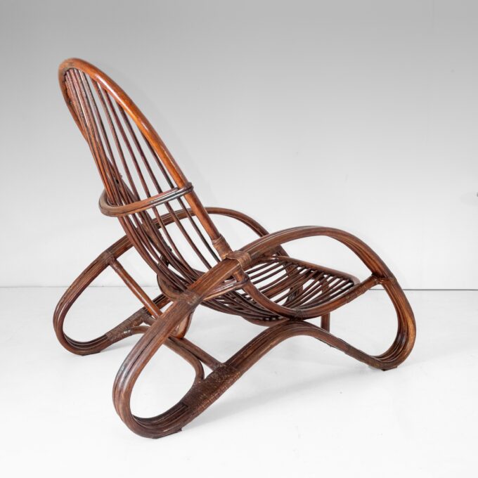 Bamboo Armchair in the style of Tito Agnoli, Italy 1960s - Image 5