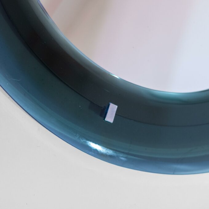 Midcentury Modern Beveled Round Wall Mirror, Veca, Italy 1970s - Image 2