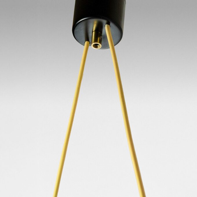 1960s Italian Stilnovo Ceiling Pendant with Opaline Glass Shades and Brass Details - Image 6