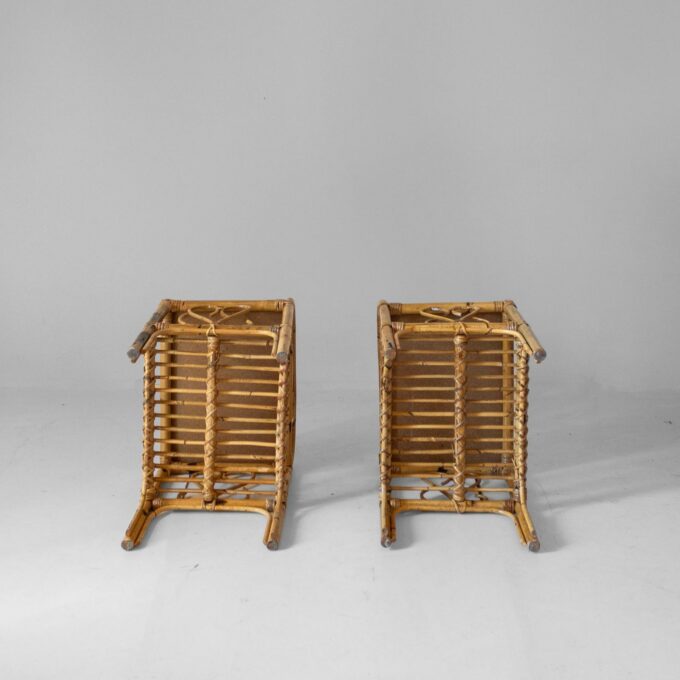 Midcentury Modern Italian Bamboo Side Tables, set of two, Italy 1960s - Image 7