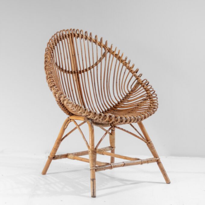 Mid-Century Modern Italian Bamboo Lounge Set - Image 7