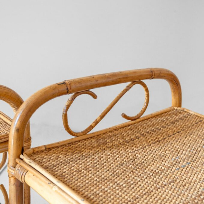 Midcentury Modern Italian Bamboo Side Tables, set of two, Italy 1960s - Image 8