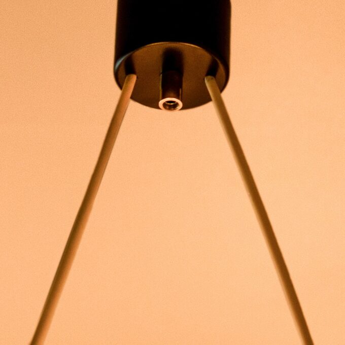 1960s Italian Stilnovo Ceiling Pendant with Opaline Glass Shades and Brass Details - Image 8