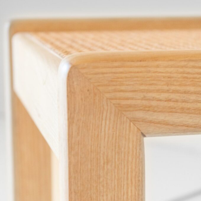 Set of Four Italian Oak Dining Chairs with Vienna Straw Seats, 1970s - Image 7