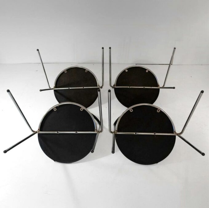 Industrial Stackable Dining Chairs in the style of Hans Eichenberger, set of four - Image 13