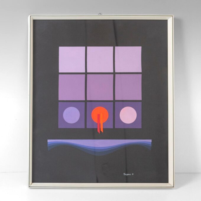 1970s Italian Modern Art Collage Poster created by Angela Trapani