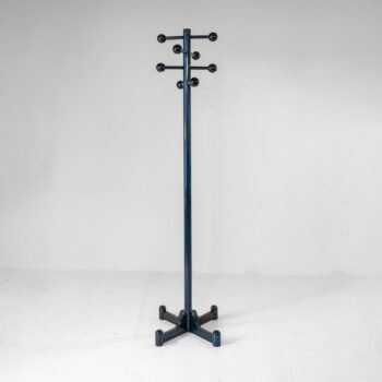 1970s Italian Modern Dark Green Glazed Wood Coat Rack