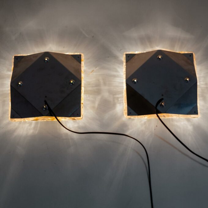 Pair of “Diamante” Murano Glass Wall Sconces by Carlo Nason for Mazzega - Image 13