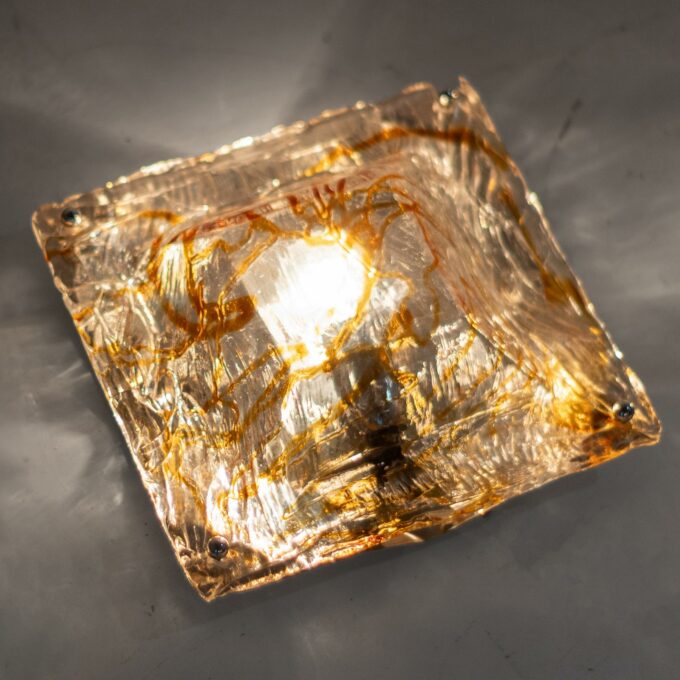 Pair of “Diamante” Murano Glass Wall Sconces by Carlo Nason for Mazzega - Image 4