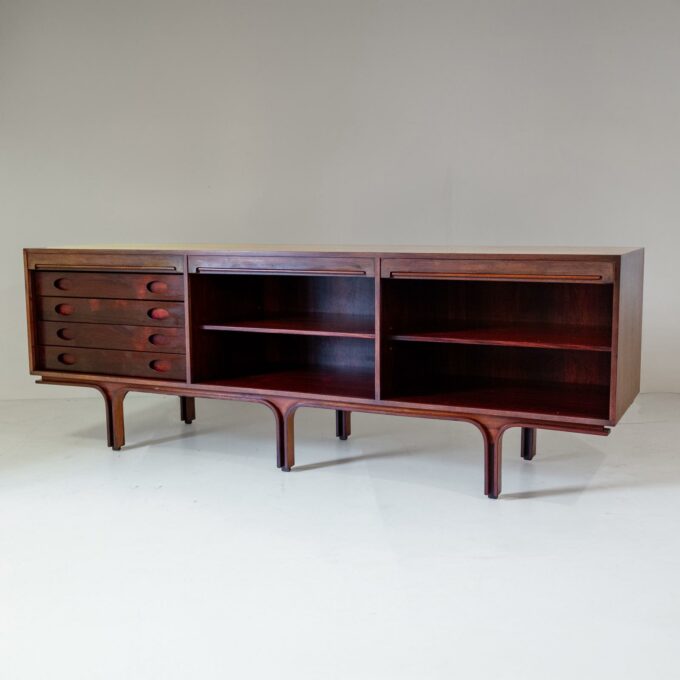 1950s Frattini for Bernini Italian Modern Sideboard – Wood Sliding Doors - Image 3