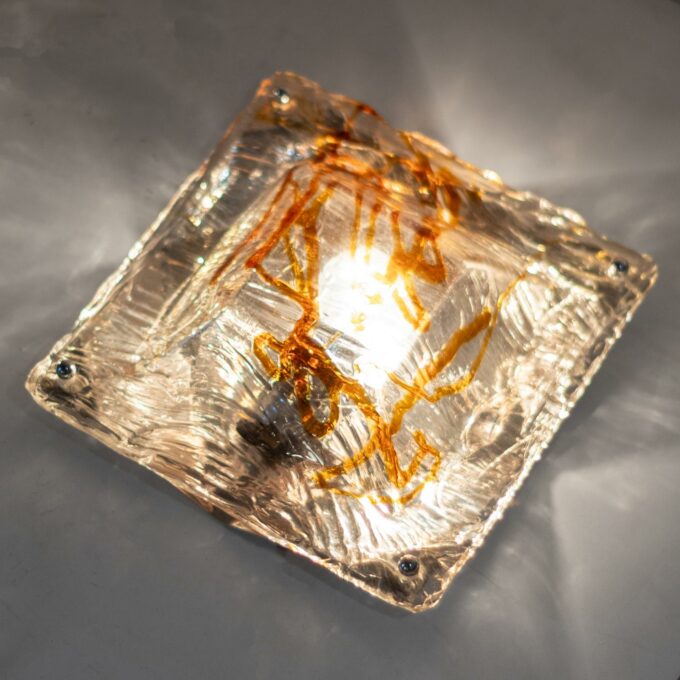 Pair of “Diamante” Murano Glass Wall Sconces by Carlo Nason for Mazzega - Image 5