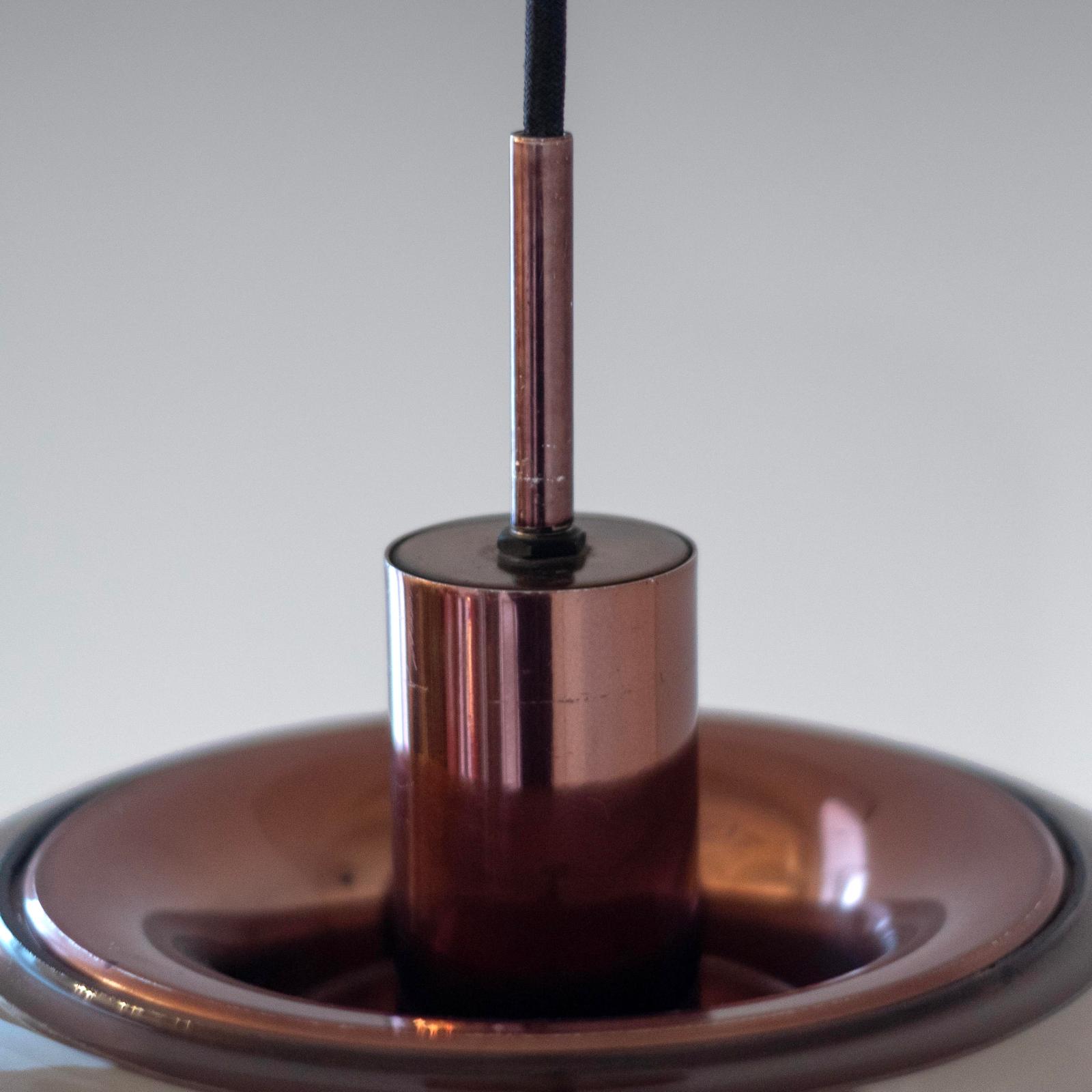 Design Italian Smoked Glass and Bronzed Pendant - Image 8