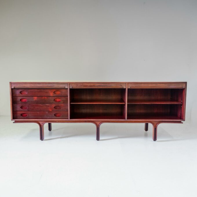 1950s Frattini for Bernini Italian Modern Sideboard – Wood Sliding Doors - Image 5