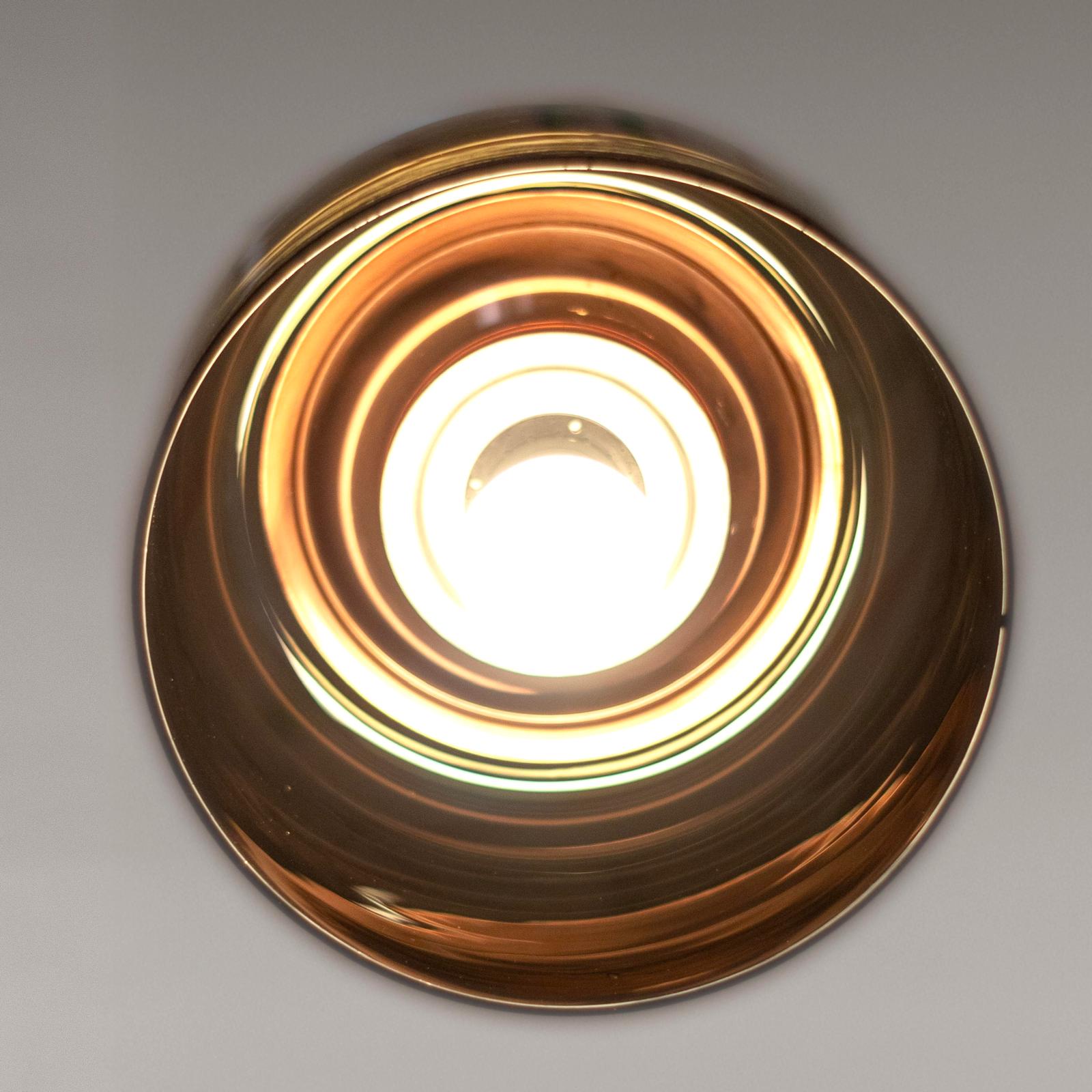 Design Italian Smoked Glass and Bronzed Pendant - Image 4