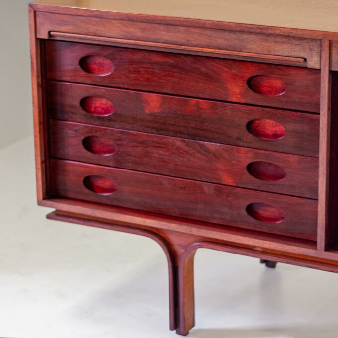1950s Frattini for Bernini Italian Modern Sideboard – Wood Sliding Doors - Image 7